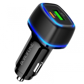 Charger automobilinis Borofone BZ14A PD20W+QC3.0 x 2 USB (black)