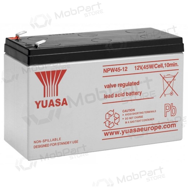 Battery YUASA NPW45-12 (8.5Ah, 12V, F2, 45W, VRLA, AGM, deep discharge)