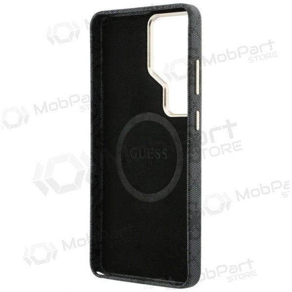Samsung Galaxy S26 Ultra case - Guess PU Leather 4G Strass Logo Gold Frame Magnetic (black)