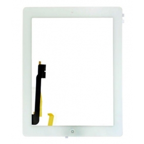 Apple iPad 4 touchscreen with HOME button and holders (white)