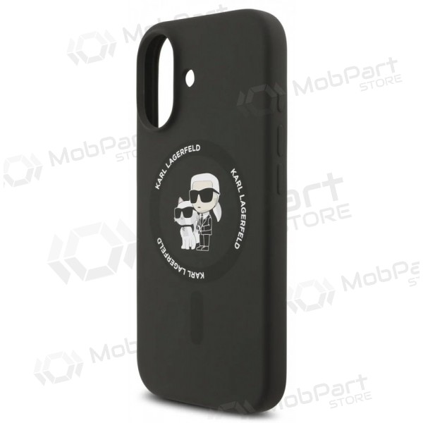 Apple iPhone 17 case -Karl Lagerfeld Liquid Silicone Karl and Choupette MagSafe- (black)