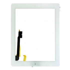 Apple iPad 3 touchscreen with HOME button and holders (white)