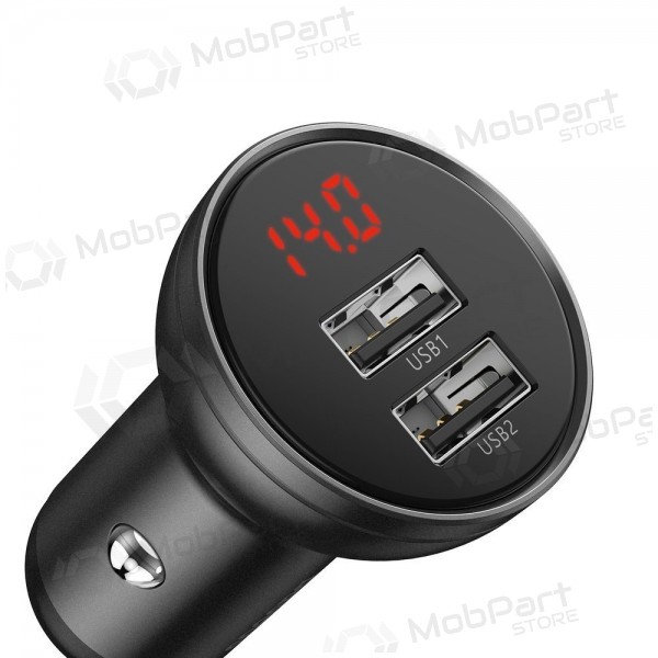 Car phone charger Baseus Digital Display CCBX-0G 24 W 2x USB-A black