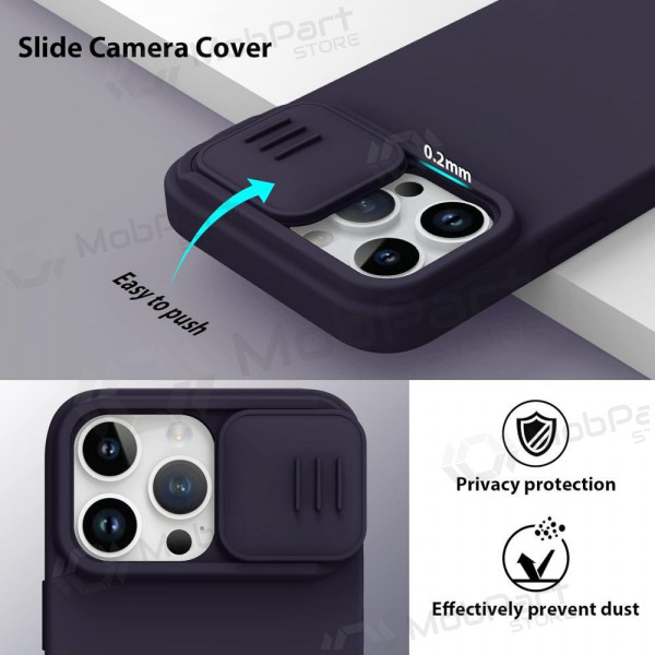 Apple iPhone 15 Pro Max case „Nillkin Silicone“ (tamsiai violet) Apple iPhone 15 Pro Max case „Nillkin Silicone“ (tamsiai violet)