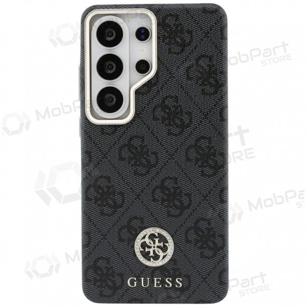 Samsung Galaxy S26 Ultra case - Guess PU Leather 4G Strass Logo Gold Frame Magnetic (black)