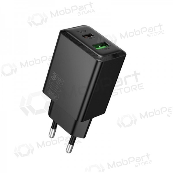Phone charger Hoco N71 30 W GaN USB-C + USB-A black