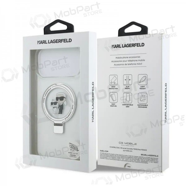 Apple iPhone 17 Pro Max case - Karl Lagerfeld Ringstand Karl and Choupette MagSafe (clear)