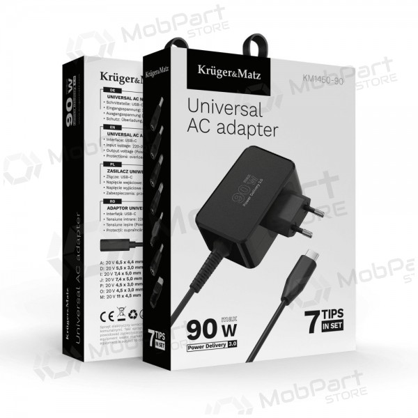 Universal laptop charger Kruger&Matz 90W black