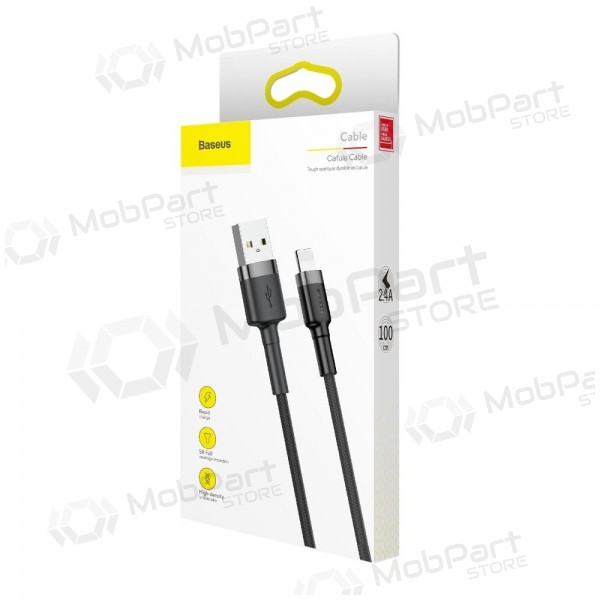 USB cable Baseus Cafule USB-A to Lightning 2.4A 1.0m grey-black CALKLF-BG1