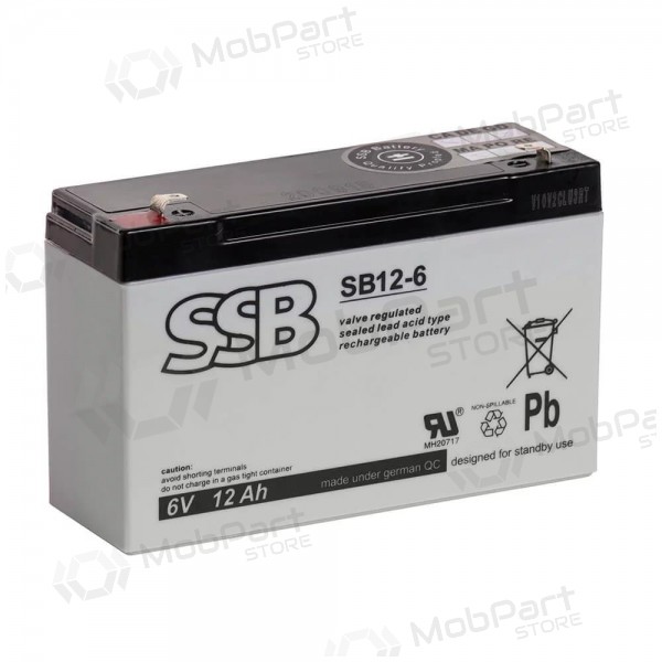 Battery (AGM) SSB SB (12Ah, 6V, F1, VRLA)