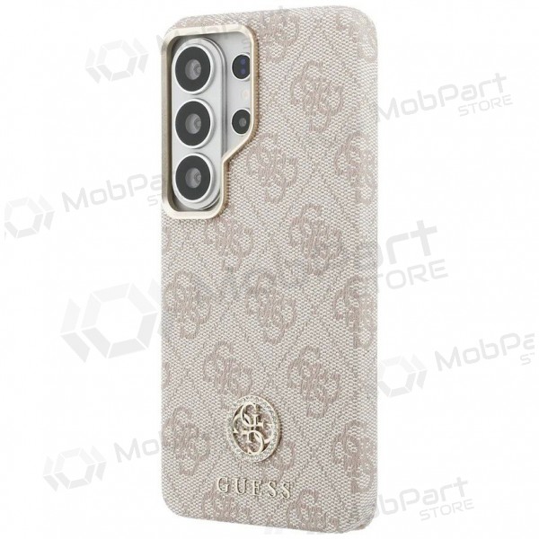 Samsung Galaxy S26 Ultra case - Guess PU Leather 4G Strass Logo Gold Frame Magnetic (pink)