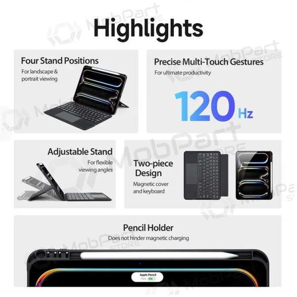 Apple iPad Pro 11 2024, 2025 case with keyboard - Dux Ducis DK (black)