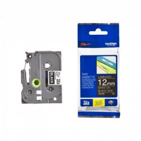 Brother TZE-335 (TZE335) laminated labeling tape cassette, White On Black 12mm, 8m