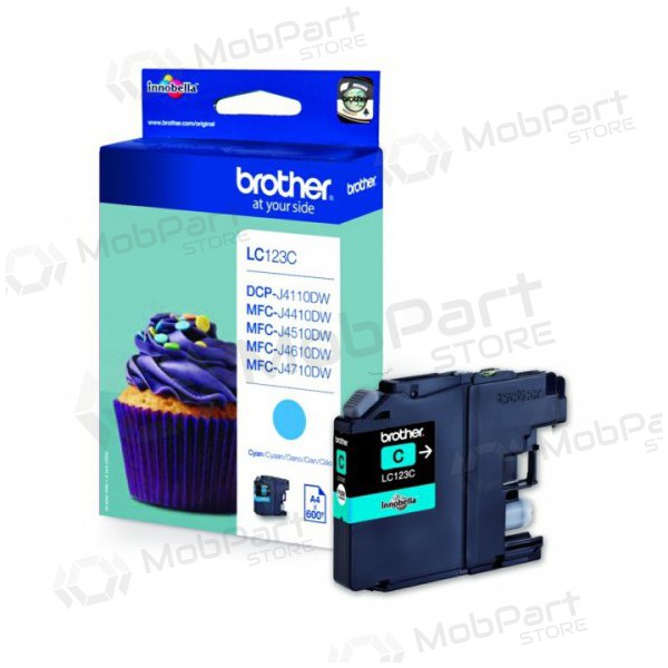 Brother LC 123 (LC123C), sky blue cartridge for inkjet printers