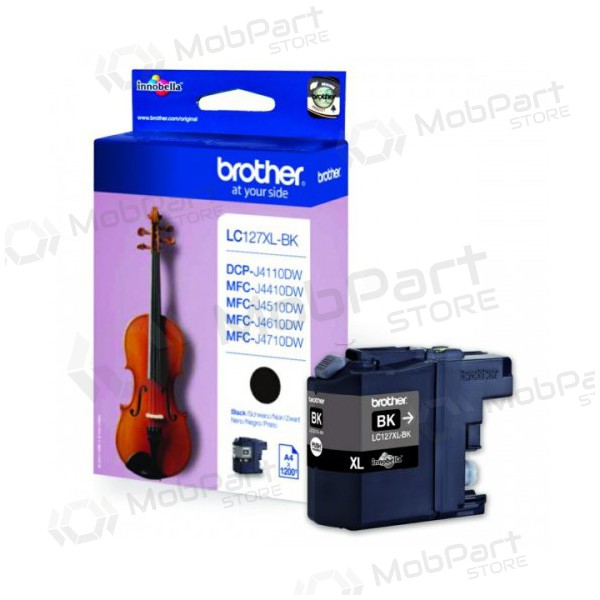 Brother LC 127XL (LC127XLBK), black cartridge for inkjet printers, 1200 pages.