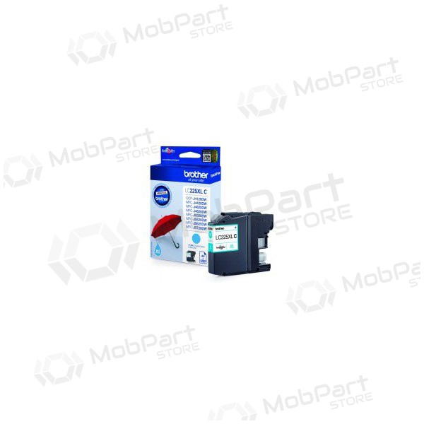 Brother LC 225XL (LC225XLC), sky blue cartridge for inkjet printers, 1200 pages.