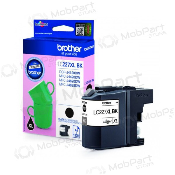 Brother LC 227XL (LC227XLBK), black cartridge for inkjet printers, 1200 pages.