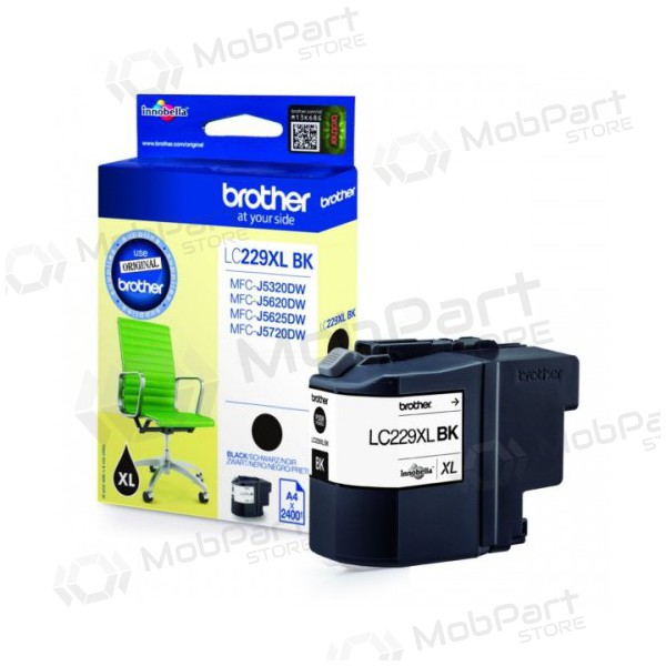 Brother LC 229XL (LC229XLBK), black cartridge for inkjet printers, 2400 pages.