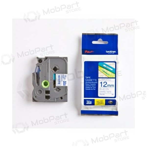 Brother TZe-233 (TZe233) Laminated labeling tape 12mm 8m, Blue on White