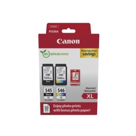 Canon PG-545XL/CL-546XL (8286B011) photo value pack ink cartridge set, BK/CMY