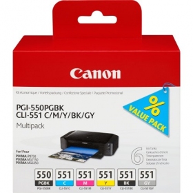 Canon PGI-550/CLI-551 (6496B005) Ink cartridge set, PGBK/C/M/Y/BK/GY