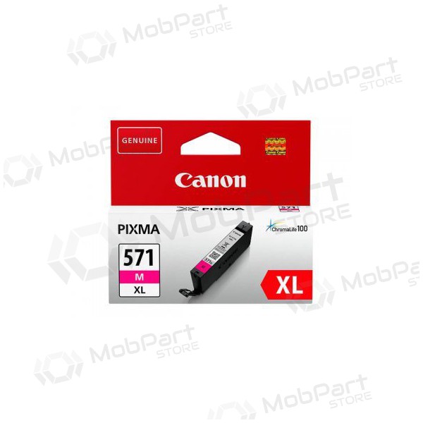 Canon CLI-571XLM (0333C001) magenta ink cartridge for inkjet printers, 645 pages.