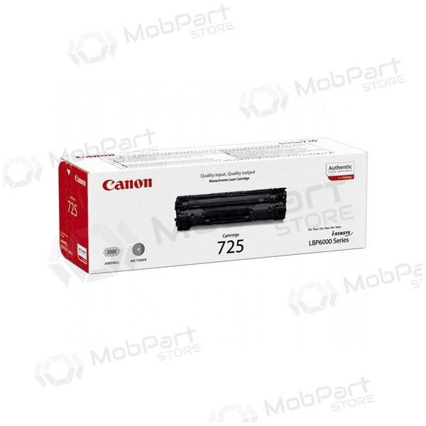 Canon CRG 725 (3484B002) black cartridge for laser printers, 1600 pages. Canon CRG 725 (3484B002) black cartridge for laser printers, 1600 pages.