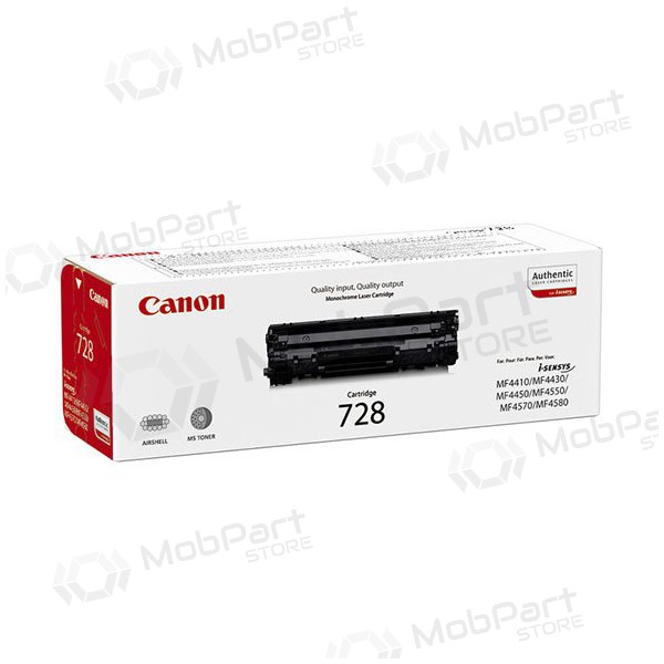Canon CRG 728 (3500B002) black cartridge for laser printers, 2100 pages. Canon CRG 728 (3500B002) black cartridge for laser printers, 2100 pages.