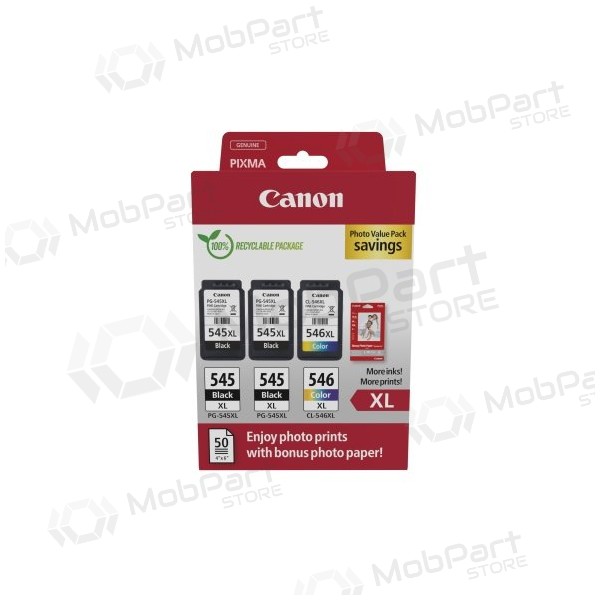 Canon PG-545XL/CL-546XL (8286B015) Photo value pack Ink cartridge set, BK/CMY