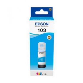 Epson 103 EcoTank Cyan Ink Bottle (C13T00S24A) for Inkjet Printers, 65ml