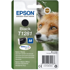 Epson (C13T12814012), black cartridge for inkjet printers, 185 pages.