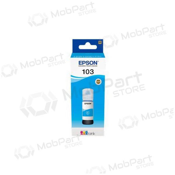 Epson 103 EcoTank Cyan Ink Bottle (C13T00S24A) for Inkjet Printers, 65ml