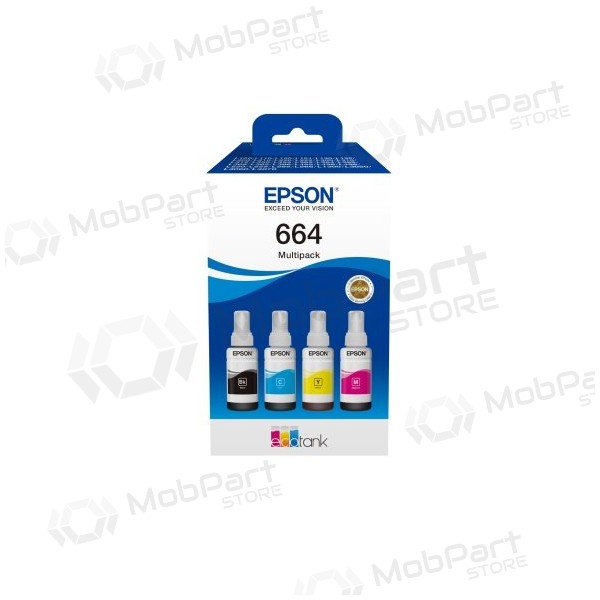 Epson 664 EcoTank (C13T66464A) ink refill bottle set, CMYK