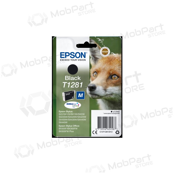 Epson (C13T12814012), black cartridge for inkjet printers, 185 pages. Epson (C13T12814012), black cartridge for inkjet printers, 185 pages.