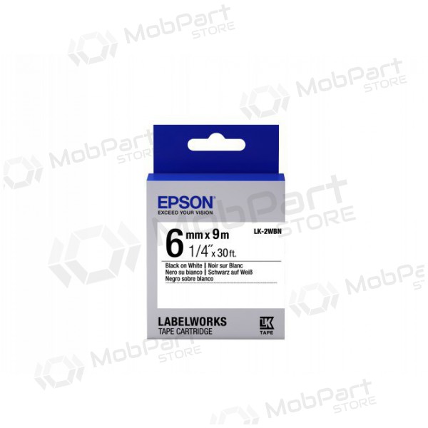 Epson Label Cartridge LK-2WBN standard glue black on white 6mm (9m)