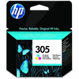 HP 305 Ink Cartridge Pack (3YM60AE), Cyan, Magenta, Yellow for inkjet printers, 100 page yield.