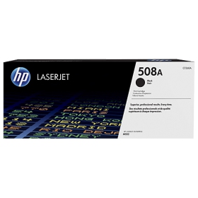HP No.508A (CF360A), black toner cartridge for laser printers, 6,000 pages.