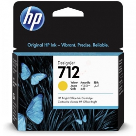 HP No.712 (3ED69A), yellow cartridge Rašaliniams spausdintuvams, 29ml.