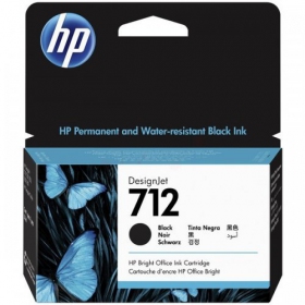 HP 712 (3ED70A) Black Ink Cartridge for Inkjet Printers, 29ml.