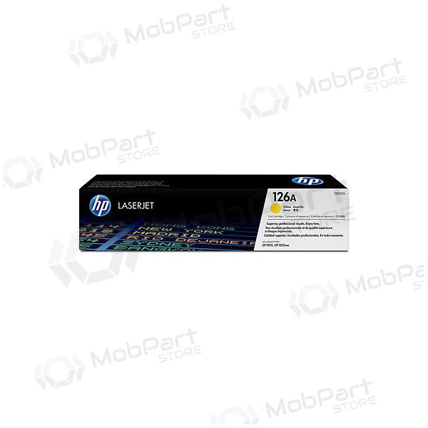 HP 126A (CE312A), yellow cartridge for laser printers, 1000 pages.