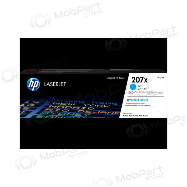 HP 207X W2211X, Cyan Laser Toner Cartridge
