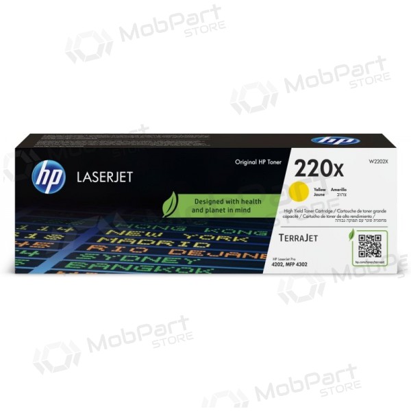 HP 220X (W2202X) Laser cartridge, Yellow