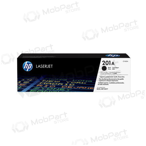 HP No.201A (CF400A), black cartridge for laser printers, 1420 pages.