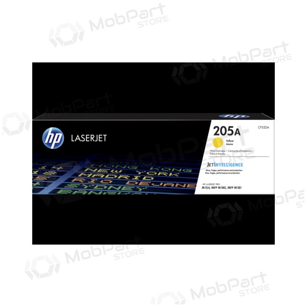 HP 205A (CF532A) Yellow Toner Cartridge for Laser Printers, 900 Pages