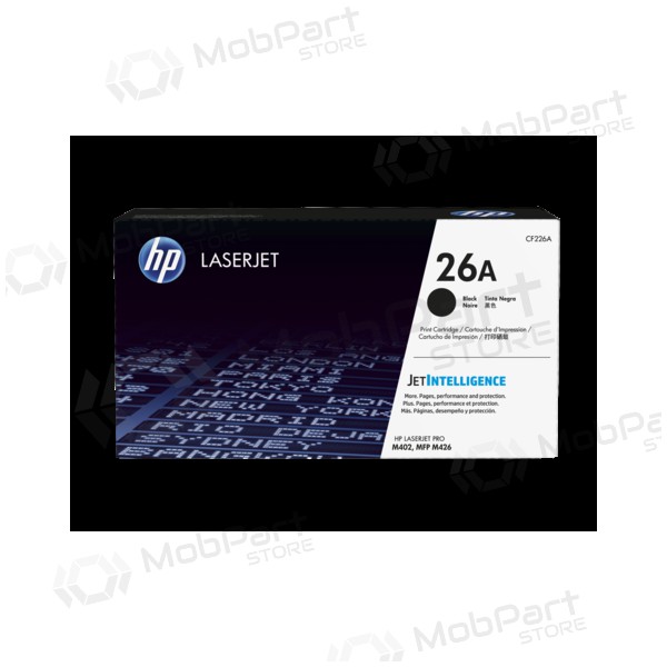 - HP No.26A (CF226A), black cartridge for laser printers, 3100 pages