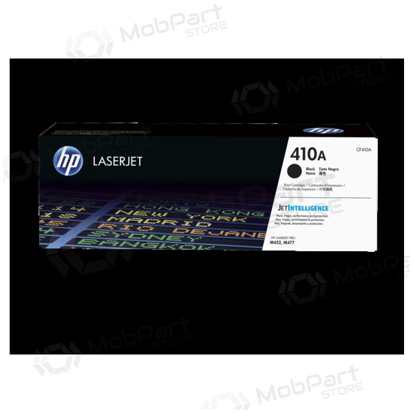 HP 410A (CF410A) black laser toner cartridge, 2300 pages.