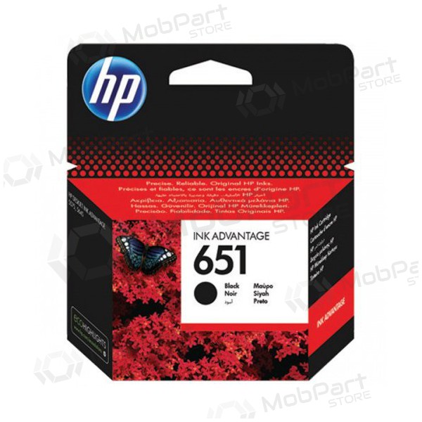 HP 651 (C2P10AE) Black Ink Cartridge for Inkjet Printers, 600 Pages