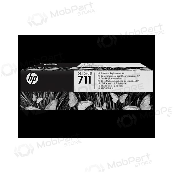 HP No.711 (C1Q10A), Black, sky blue, Purpurinė, Yellow rašalinio spausdintuvo galvutė