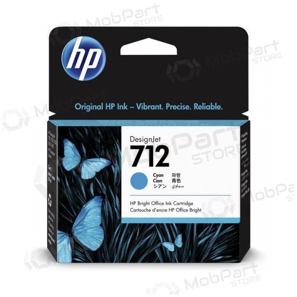 HP No.712 (3ED67A), blue cartridge Rašaliniams spausdintuvams, 29ml.