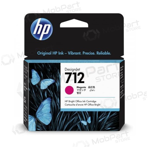 HP 712 (3ED68A) Magenta Ink Cartridge, 29ml, for Inkjet Printers.